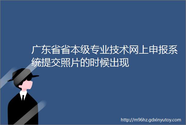 广东省省本级专业技术网上申报系统提交照片的时候出现
