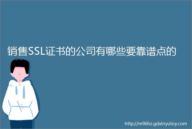 销售SSL证书的公司有哪些要靠谱点的